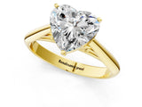 Yellow gold Heart Cut Diamond Solitaire Engagement Ring with Cathedral Setting and Four-Prong Mount_269