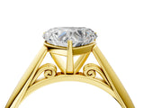 Yellow gold Heart Cut Diamond Solitaire Engagement Ring with Cathedral Setting and Four-Prong Mount_272