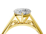 Yellow gold Heart Cut Diamond Solitaire Engagement Ring with Cathedral Setting and Four-Prong Mount_96