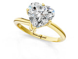 Yellow gold Heart Cut Diamond Solitaire Engagement Ring with Four-Prong Setting and Classic Band_21