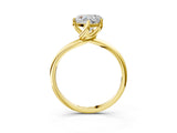 Yellow gold Heart Cut Diamond Solitaire Engagement Ring with Four-Prong Setting and Classic Band_23