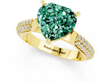 Yellow gold Heart Cut Diamond Solitaire Engagement Ring with Pavé Band and Four-Prong Setting_13
