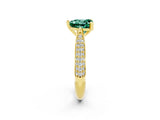 Yellow gold Heart Cut Diamond Solitaire Engagement Ring with Pavé Band and Four-Prong Setting_14