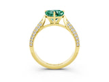 Yellow gold Heart Cut Diamond Solitaire Engagement Ring with Pavé Band and Four-Prong Setting_15