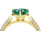 Yellow gold Heart Cut Diamond Solitaire Engagement Ring with Pavé Band and Four-Prong Setting_16