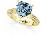 Yellow gold Heart Cut Diamond Solitaire Engagement Ring with Pavé Band and Four-Prong Setting_1