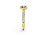 Yellow gold Heart Cut Diamond Solitaire Engagement Ring with Pavé Band and Four-Prong Setting_2