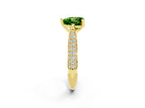 Yellow gold Heart Cut Diamond Solitaire Engagement Ring with Pavé Band and Four-Prong Setting_2
