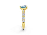 Yellow gold Heart Cut Diamond Solitaire Engagement Ring with Pavé Band and Four-Prong Setting_2