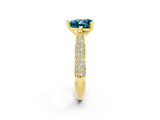 Yellow gold Heart Cut Diamond Solitaire Engagement Ring with Pavé Band and Four-Prong Setting_2