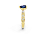 Yellow gold Heart Cut Diamond Solitaire Engagement Ring with Pavé Band and Four-Prong Setting_2