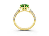Yellow gold Heart Cut Diamond Solitaire Engagement Ring with Pavé Band and Four-Prong Setting_3