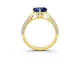 Yellow gold Heart Cut Diamond Solitaire Engagement Ring with Pavé Band and Four-Prong Setting_3