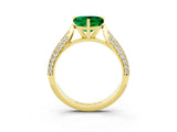 Yellow gold Heart Cut Diamond Solitaire Engagement Ring with Pavé Band and Four-Prong Setting_3