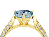 Yellow gold Heart Cut Diamond Solitaire Engagement Ring with Pavé Band and Four-Prong Setting_4