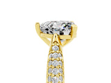 Yellow gold Heart Cut Diamond Solitaire Engagement Ring with Pavé Band and Four-Prong Setting_5