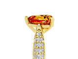 Yellow gold Heart Cut Diamond Solitaire Engagement Ring with Pavé Band and Four-Prong Setting_5