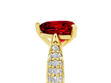Yellow gold Heart Cut Diamond Solitaire Engagement Ring with Pavé Band and Four-Prong Setting_5