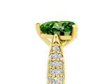 Yellow gold Heart Cut Diamond Solitaire Engagement Ring with Pavé Band and Four-Prong Setting_5
