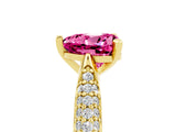 Yellow gold Heart Cut Diamond Solitaire Engagement Ring with Pavé Band and Four-Prong Setting_5