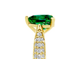 Yellow gold Heart Cut Diamond Solitaire Engagement Ring with Pavé Band and Four-Prong Setting_5
