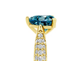 Yellow gold Heart Cut Diamond Solitaire Engagement Ring with Pavé Band and Four-Prong Setting_5