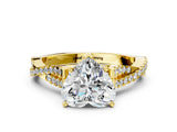 Yellow gold Heart Cut Diamond Solitaire Engagement Ring with Twisted Pavé Band and Four-Prong Setting_33