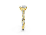 Yellow gold Heart Cut Diamond Solitaire Engagement Ring with Twisted Pavé Band and Four-Prong Setting_35