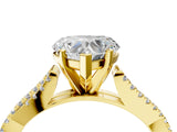Yellow gold Heart Cut Diamond Solitaire Engagement Ring with Twisted Pavé Band and Four-Prong Setting_37