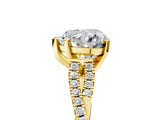 Yellow gold Heart Cut Diamond Solitaire Engagement Ring with Twisted Pavé Band and Four-Prong Setting_38
