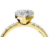 Yellow gold Heart Cut Diamond Solitaire Pavé Engagement Ring with Round Band and Prong Setting_60