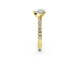 Yellow gold Heart Cut Diamond Solitaire Pavé Engagement Ring with Round Band and Prong Setting_76