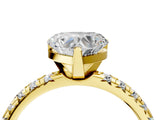 Yellow gold Heart Cut Diamond Solitaire Pavé Engagement Ring with Round Band and Prong Setting_78