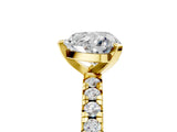 Yellow gold Heart Cut Diamond Solitaire Pavé Engagement Ring with Round Band and Prong Setting_79