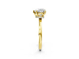 Yellow gold Heart Cut Diamond Solitaire Ring with Classic Band and Four-Prong Setting_10