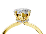 Yellow gold Heart Cut Diamond Solitaire Ring with Classic Band and Four-Prong Setting_12