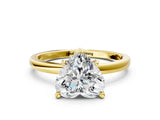 Yellow gold Heart Cut Diamond Solitaire Ring with Classic Band and Four-Prong Setting_8