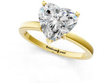 Yellow gold Heart Cut Diamond Solitaire Ring with Classic Band and Four-Prong Setting_9