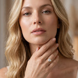 Yellow gold Heart Cut Diamond Solitaire Ring with Flower Prong Setting and Classic Band