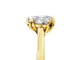 Yellow gold Heart Cut Diamond Solitaire Ring with Flower Prong Setting and Classic Band_49