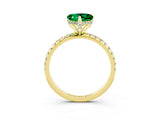 Yellow gold Heart Cut Diamond Solitaire Ring with Four-Prong Setting and Pavé Band_3