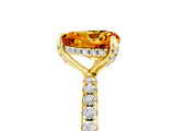 Yellow gold Heart Cut Diamond Solitaire Ring with Four-Prong Setting and Pavé Band_5