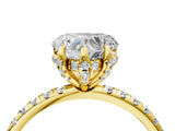 Yellow gold Heart Cut Diamond Solitaire Ring with Four-Prong Setting and Pavé Band_7