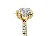 Yellow gold Heart Cut Diamond Solitaire Ring with Four-Prong Setting and Pavé Band_8