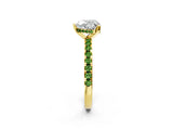 Yellow gold Heart Cut Diamond Solitaire Ring with Pavé Band and Four-Prong Setting_2