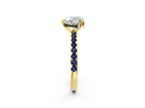 Yellow gold Heart Cut Diamond Solitaire Ring with Pavé Band and Four-Prong Setting_2
