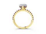 Yellow gold Heart Cut Diamond Solitaire Ring with Pavé Band and Four-Prong Setting_3