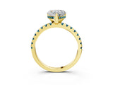 Yellow gold Heart Cut Diamond Solitaire Ring with Pavé Band and Four-Prong Setting_3