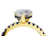 Yellow gold Heart Cut Diamond Solitaire Ring with Pavé Band and Four-Prong Setting_4