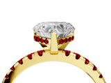 Yellow gold Heart Cut Diamond Solitaire Ring with Pavé Band and Four-Prong Setting_4